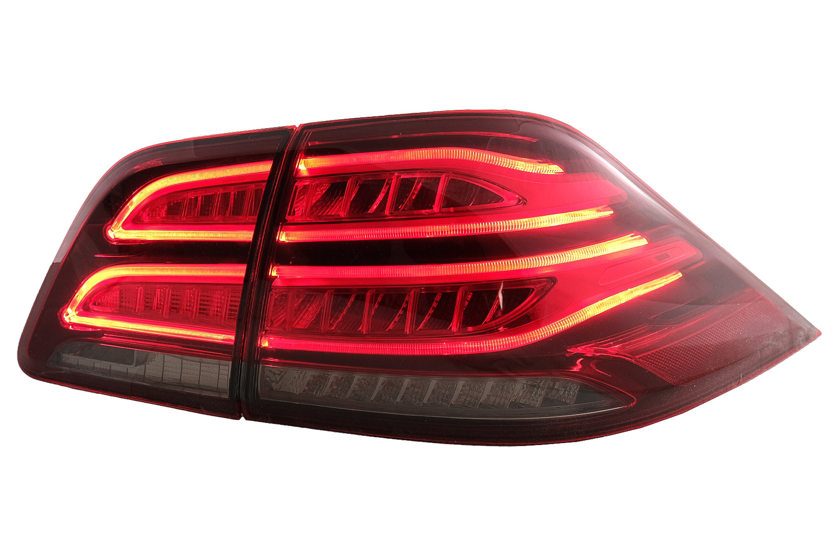 Full LED LightBar Rücklichter für Mercedes M-Klasse W166 2012-2015 rot-Weiss LHD CarPartsTuning