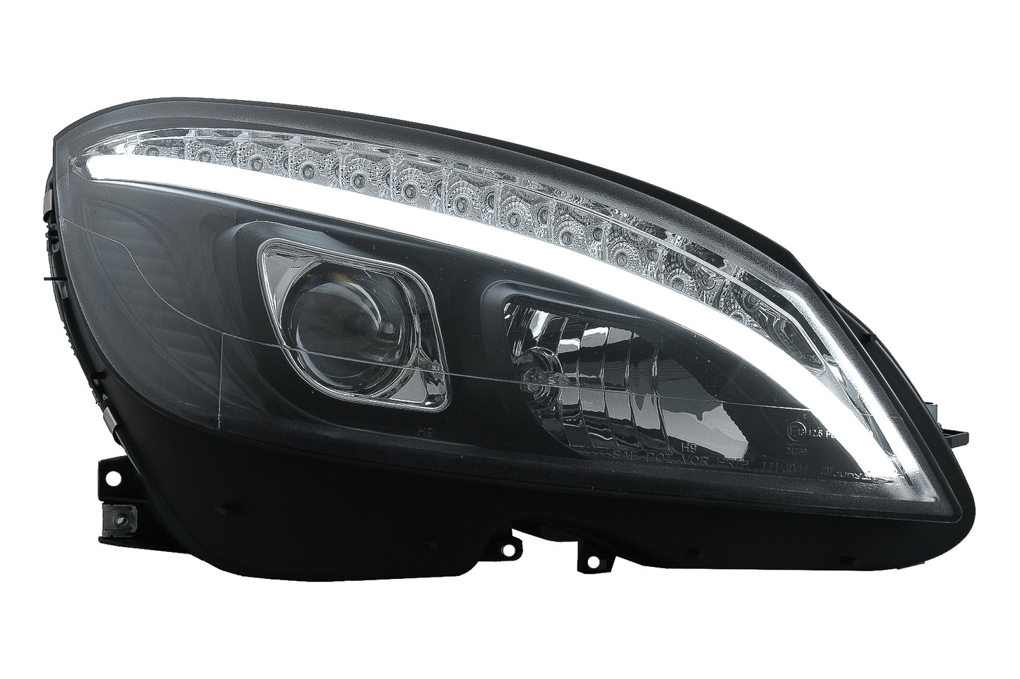 LED Scheinwerfer Röhrenlicht für Mercedes C W204 S204 07-10 Schwarz Dynamisch Lichter CarPartsTuning