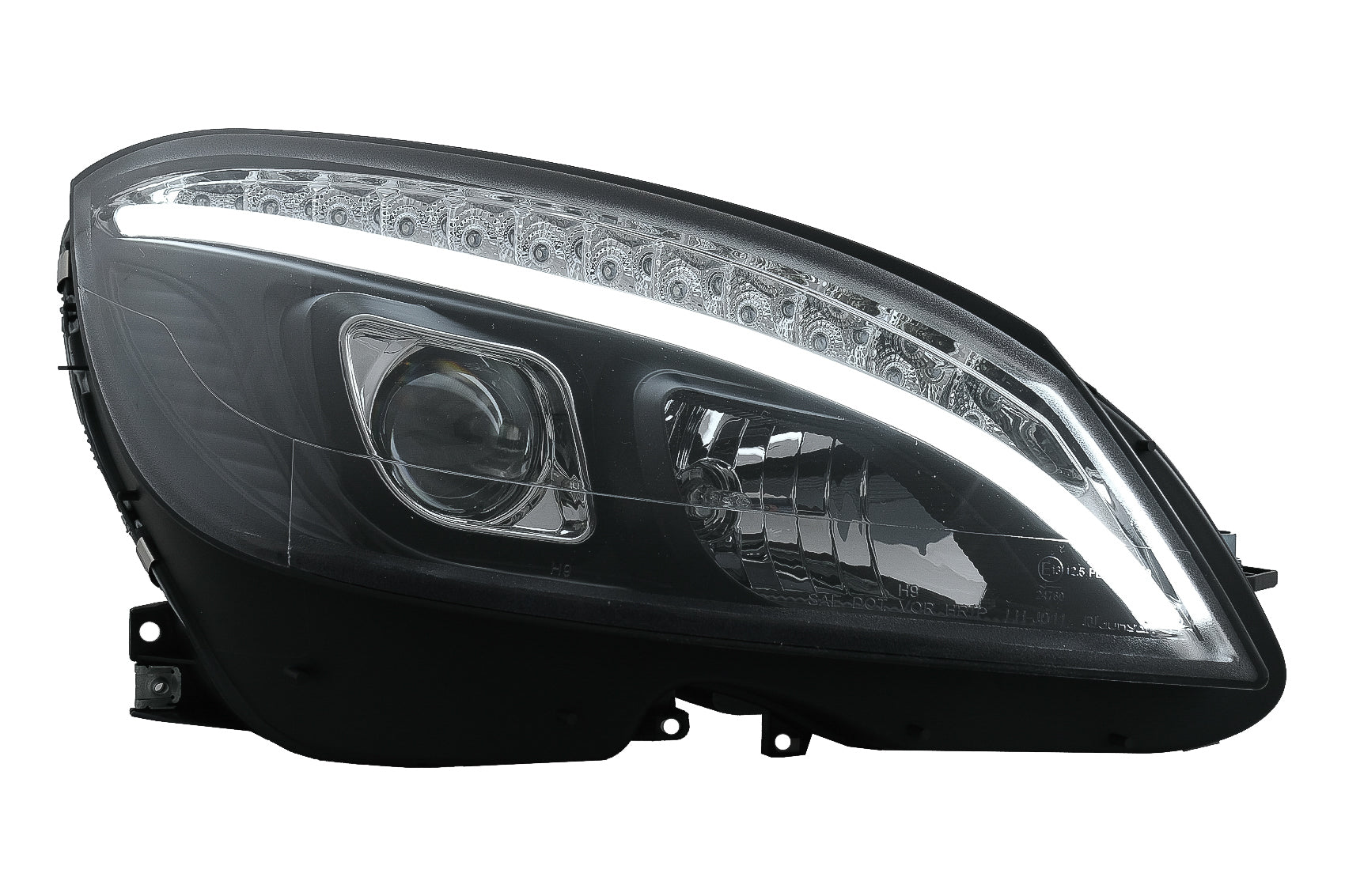 LED Scheinwerfer Röhrenlicht für Mercedes C W204 S204 07-10 Schwarz Dynamisch Lichter CarPartsTuning