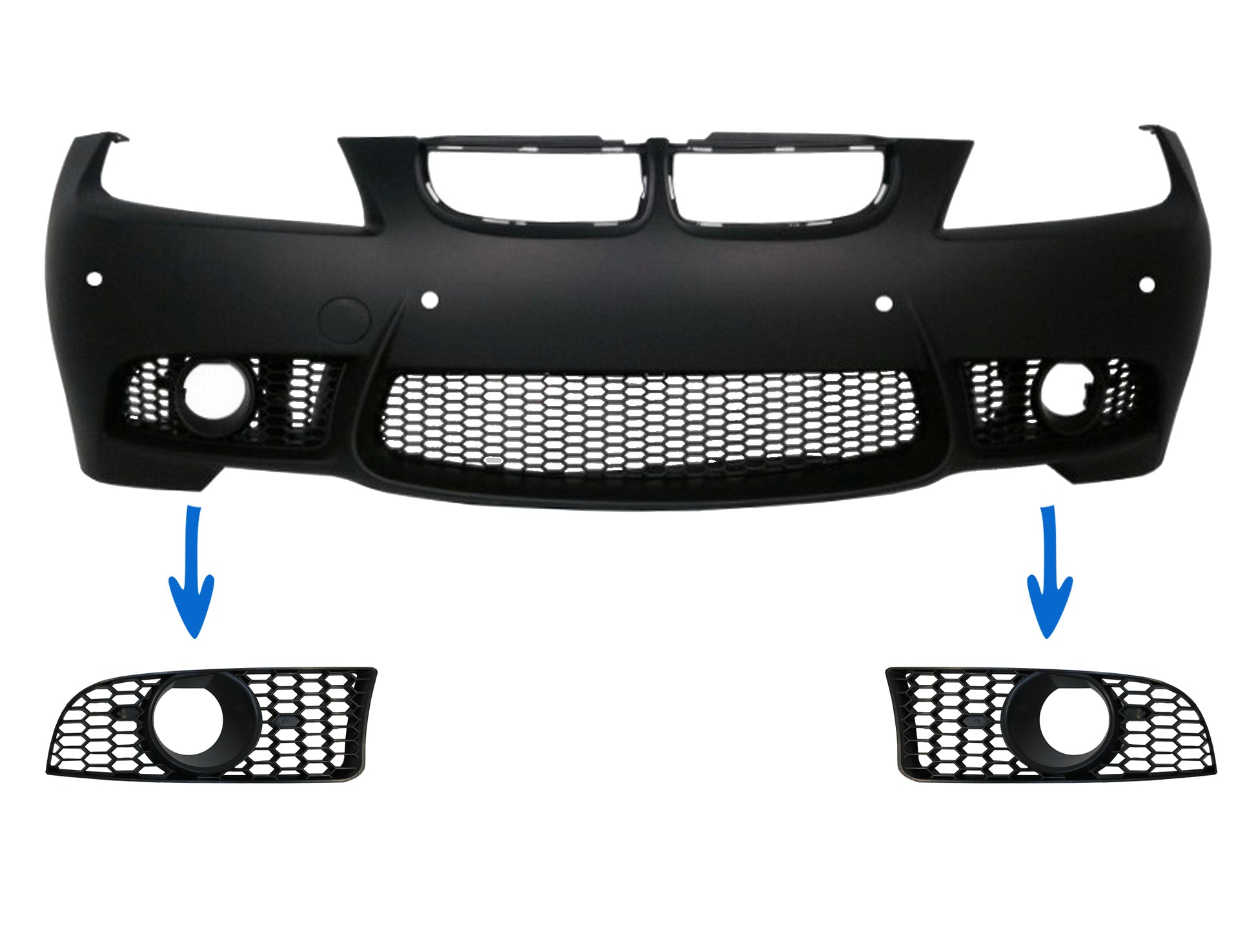 Seitengitter Passend Für BMW 3er E90 E91 Pre-LCI (2004-2008) E92 E93 Pre-LCI (2006-2009) M3 Design KITT