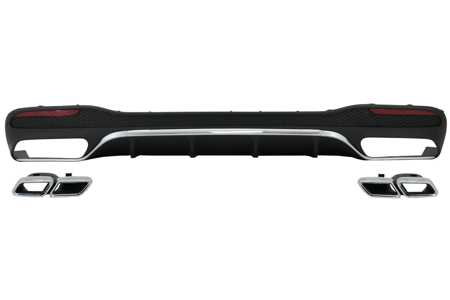 Diffusor für Mercedes GLE W166 SUV Facelift 2015-2019 GLE63 Look Auspuff Tipps CarPartsTuning