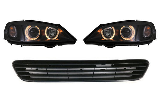 Scheinwerfer Angel Eyes Schwarz für Opel Vauxhall Astra G 1998-2004 Gitter Kühlergrill CarPartsTuning