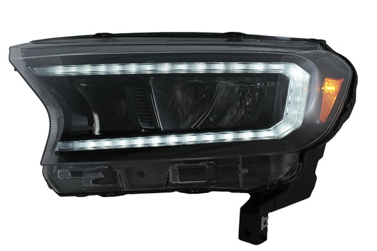 Scheinwerfer LED-Lichtleiste für Ford Ranger 15-20 LHD Voll Schwarzes Gehäuse Dynamisch CarPartsTuning