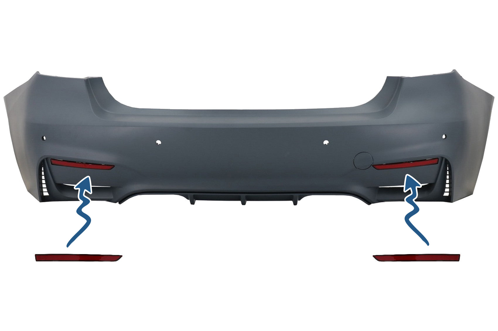 Rote Reflektoren Passend Für BMW 3er F30 (2011-2019) Nur M3 Sport Design Heckstoßstange KITT