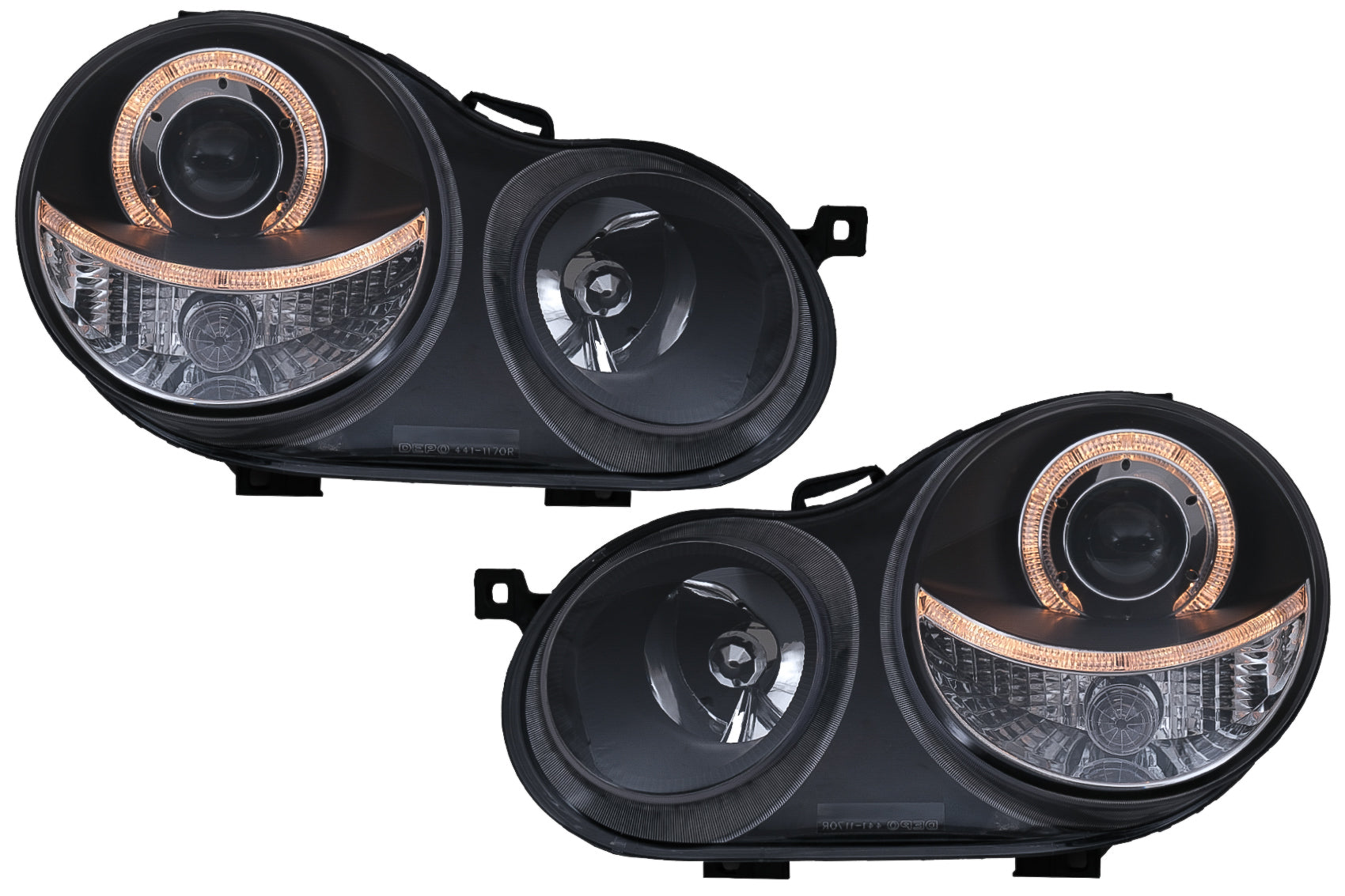 Angel Eyes Scheinwerfer Halo-Felgen für VW Polo 9N 11.2001-04.2005 Schwarz H7 CarPartsTuning