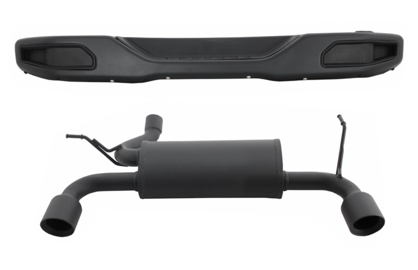 Heckstoßstange für JEEP Wrangler Rubicon JK 07-17 Auspuff Axle-Back Double CarPartsTuning