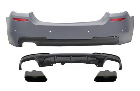 Stoßstange für BMW 5 F10 2011-2017 M-Performance Look Doppelt Auslauf Diffusor & Tipps CarPartsTuning