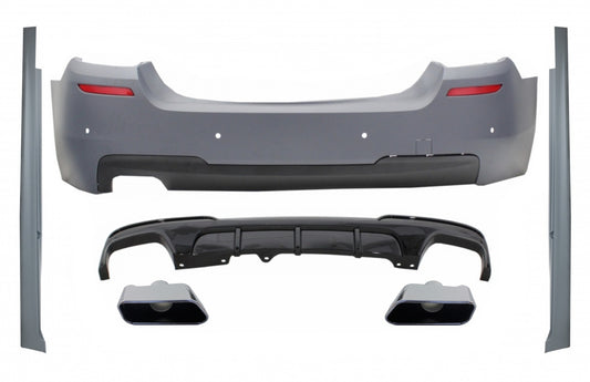 Stoßstange für BMW 5 F10 11-17 M-Performance Look Seitenschweller Diffusor Tipps Chrom CarPartsTuning
