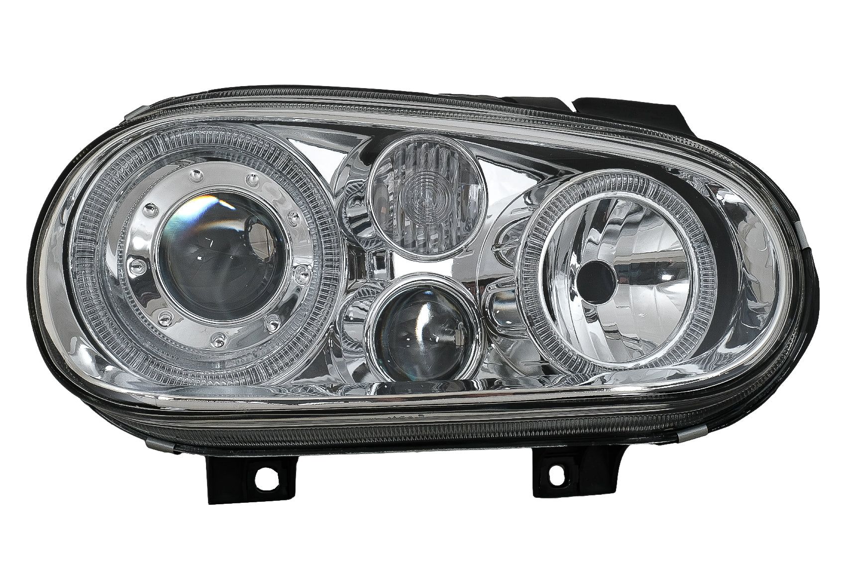 Angel Eyes Scheinwerfer Dual Halo Felgen für VW Golf 4 09.97-09.03 Chrom LHD oder RHD CarPartsTuning