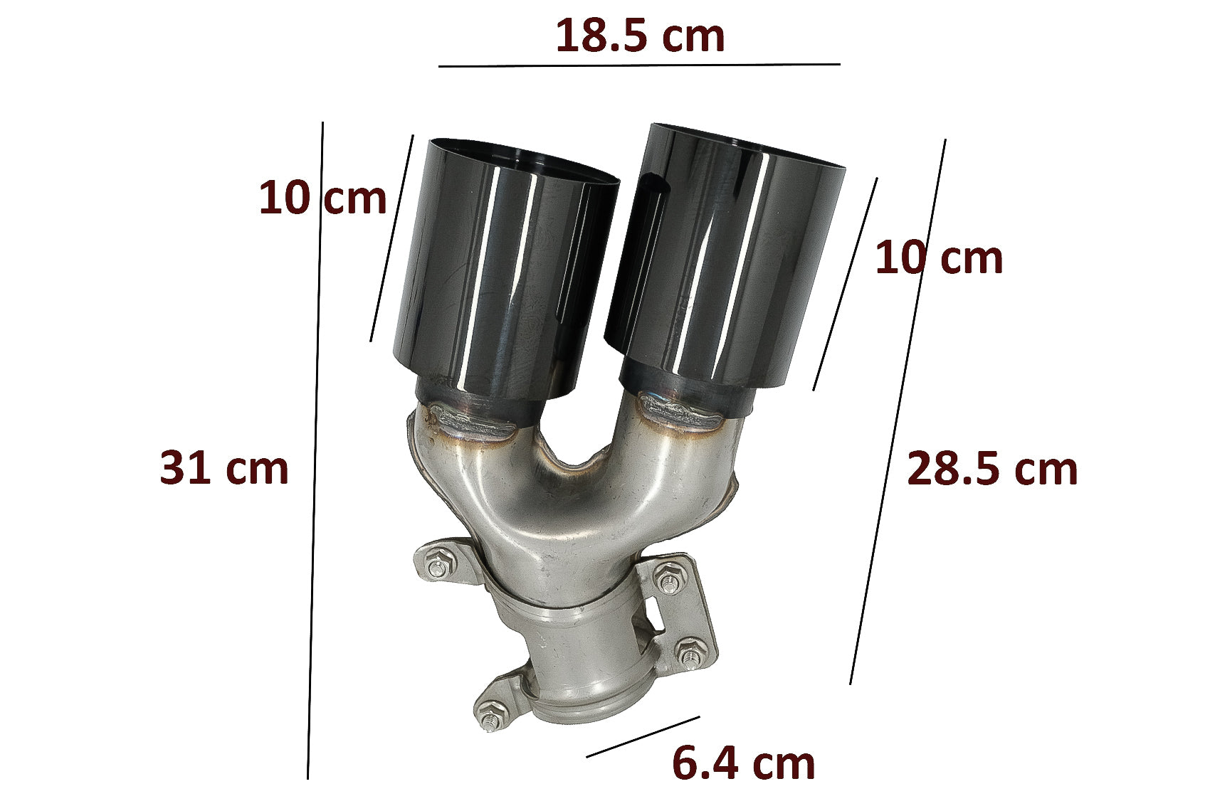 Auspuffblenden passend für BMW 5er G30 G31 G38 (2016-2020) 6er G32 (2016-2020) 540i Design Schwarz KITT Professional Exhaust Systems