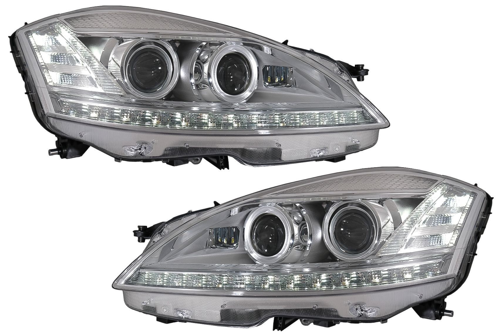 LED-Scheinwerfer für Mercedes S W221 2005-2009 Facelift Look Dynamisch Lichter CarPartsTuning