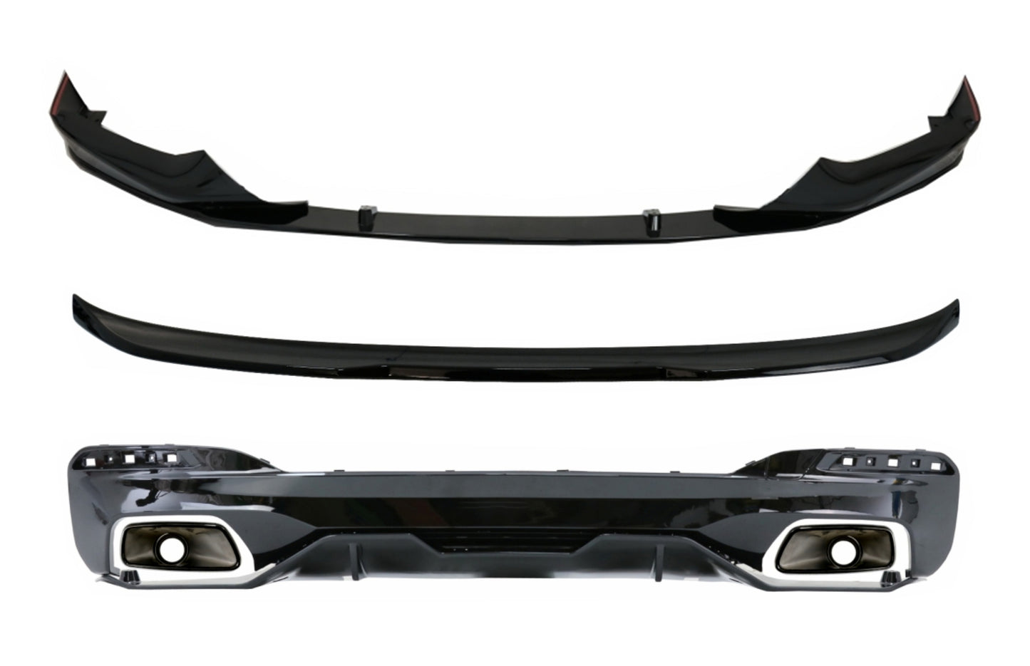 Diffusor für BMW 5 G30 2017+ 540 M Performance Look Tipps Vorderlippe Kofferraumspoiler CarPartsTuning