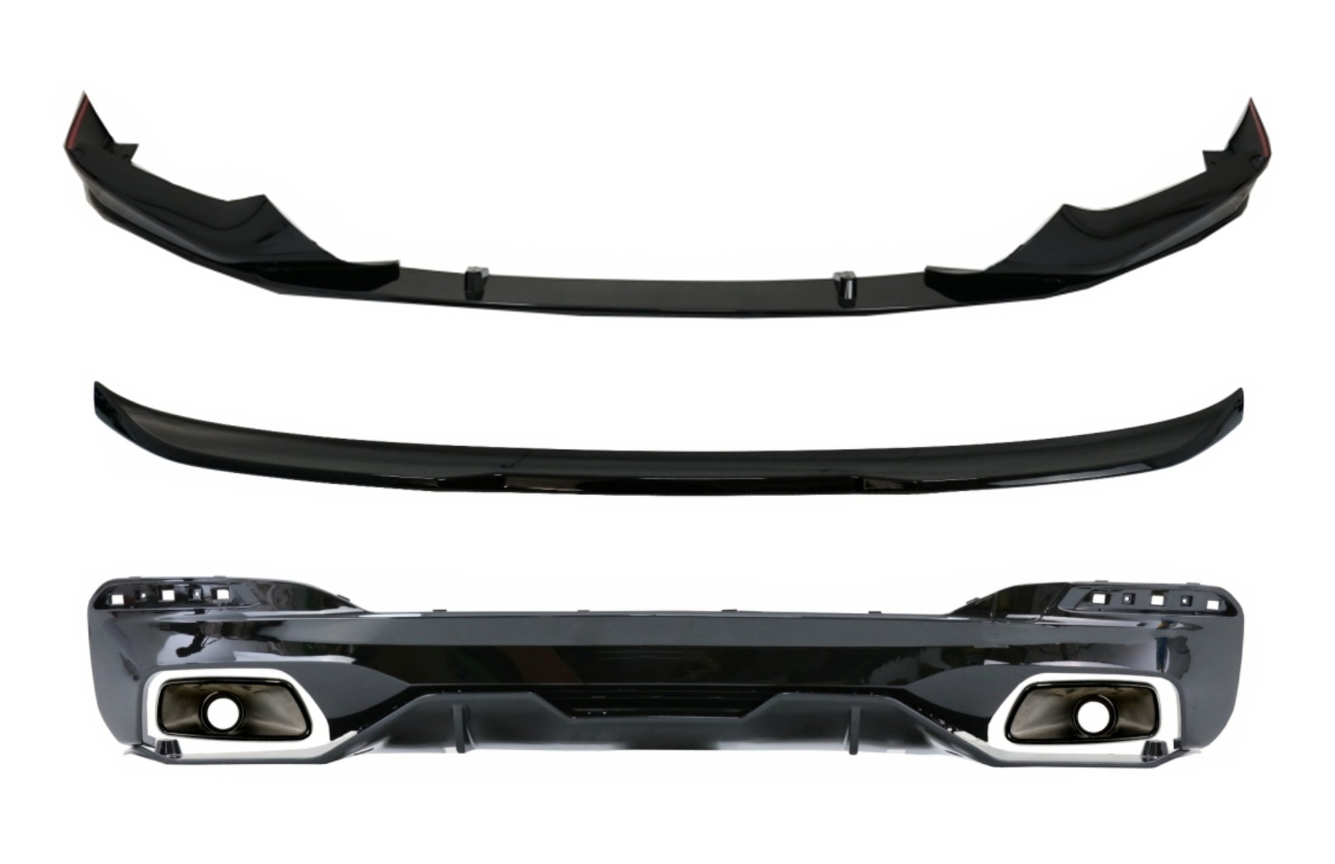 Diffusor für BMW 5 G30 2017+ 540 M Performance Look Tipps Vorderlippe Kofferraumspoiler CarPartsTuning