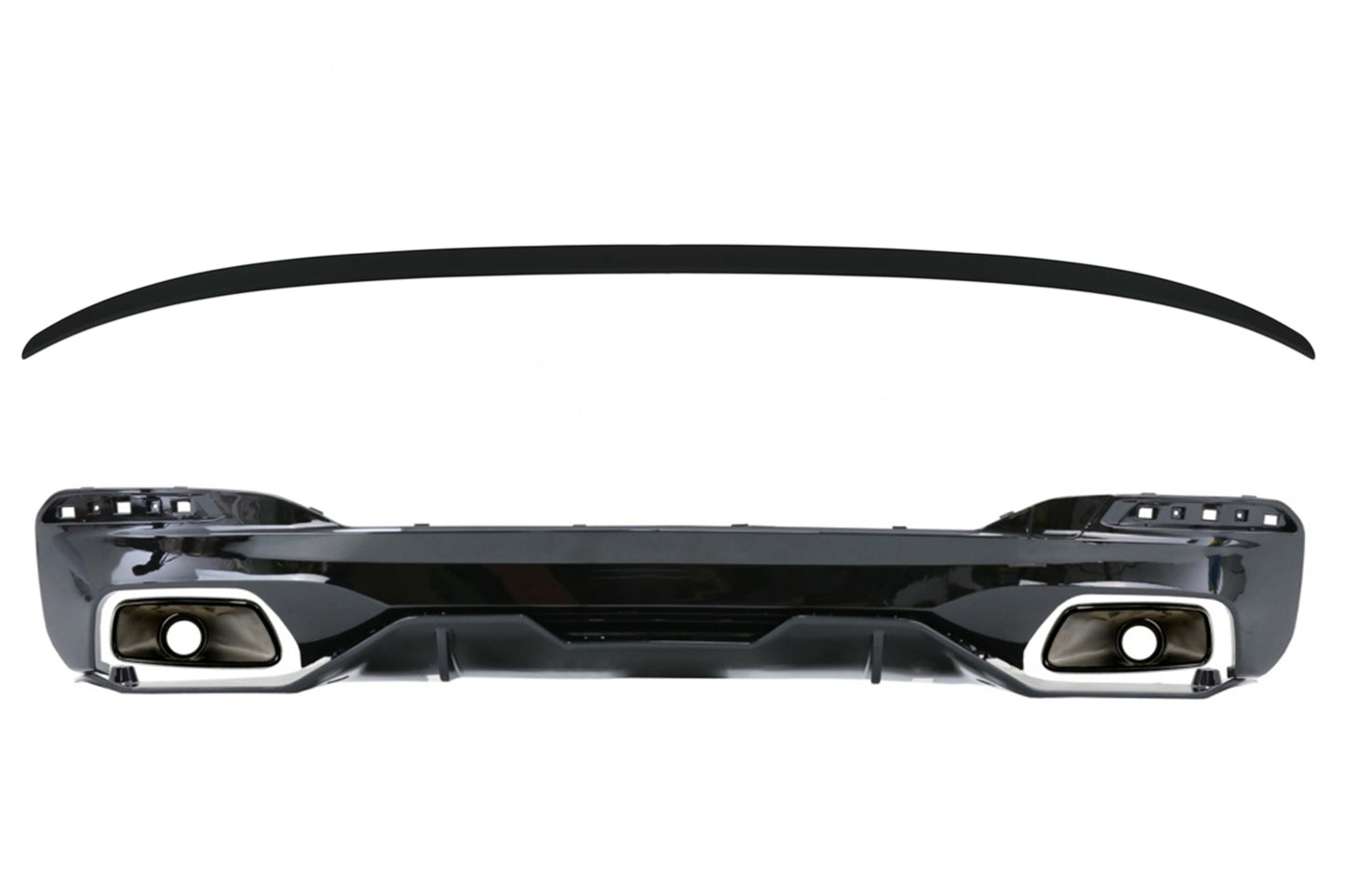 Diffusor für BMW 5 G30 Limousine 17+ M Performance Look Schwarz Tipps Kofferraumspoiler CarPartsTuning