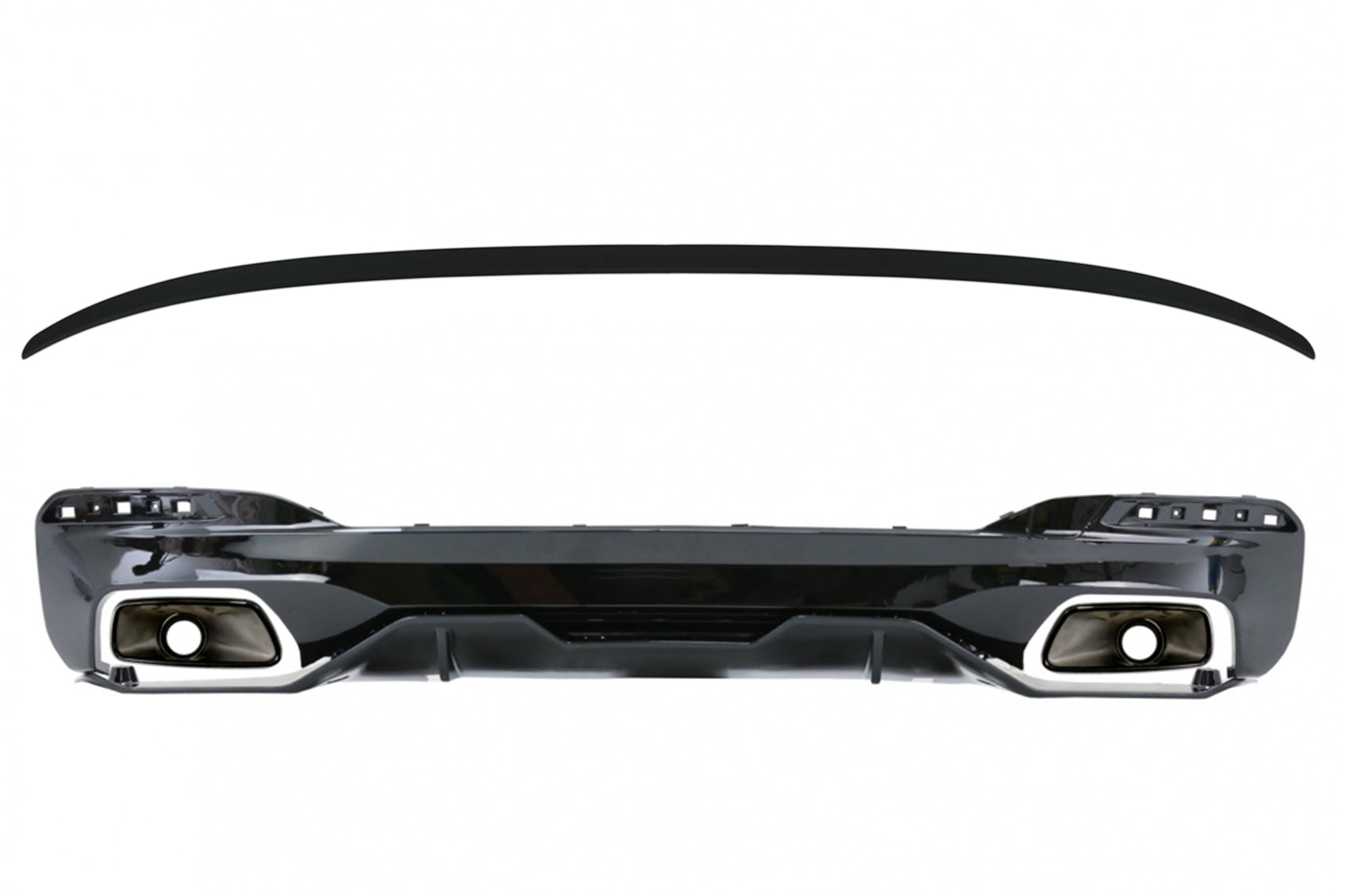 Diffusor für BMW 5 G30 Limousine 17+ M Performance Look Schwarz Tipps Kofferraumspoiler CarPartsTuning