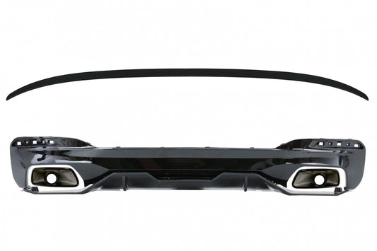 Diffusor für BMW 5 G30 Limousine 17+ M Performance Look Schwarz Tipps Kofferraumspoiler CarPartsTuning