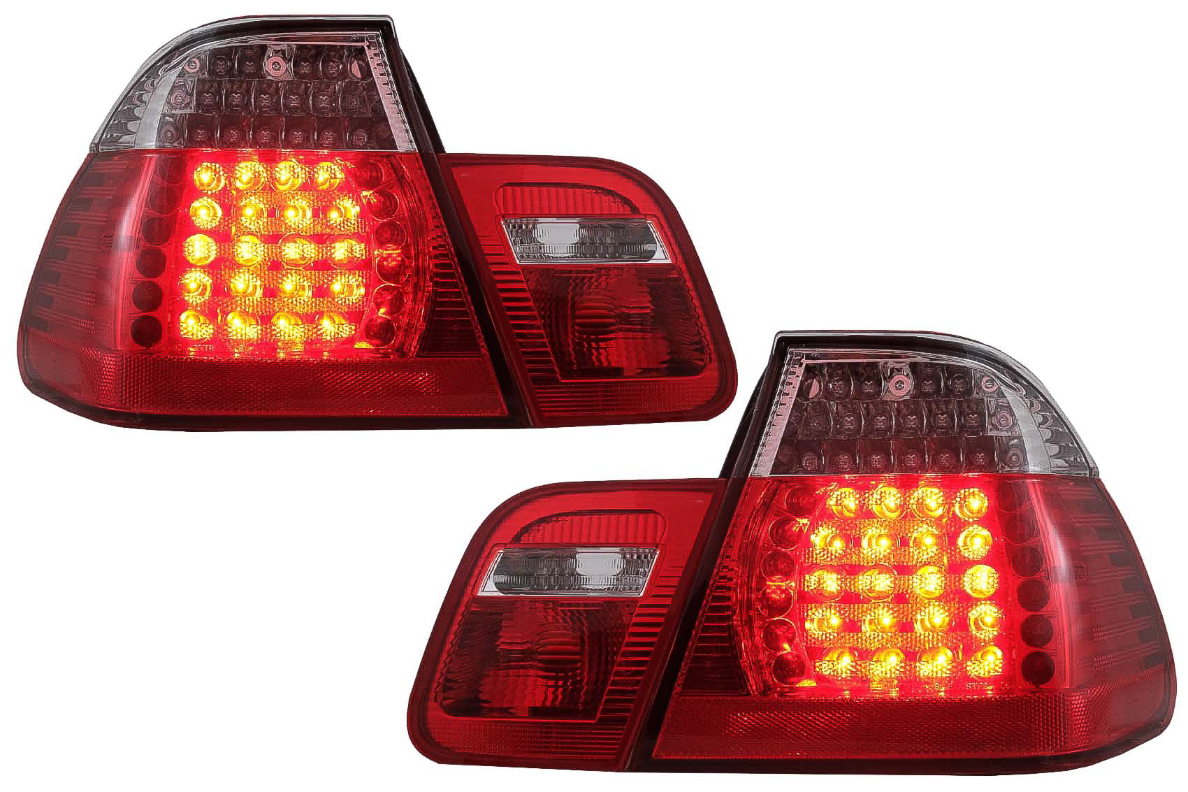 LED Rückleuchten Passend Für BMW 3er E46 Limousine 4d (09.2001-03.2005) Rot Klar KITT Lightning