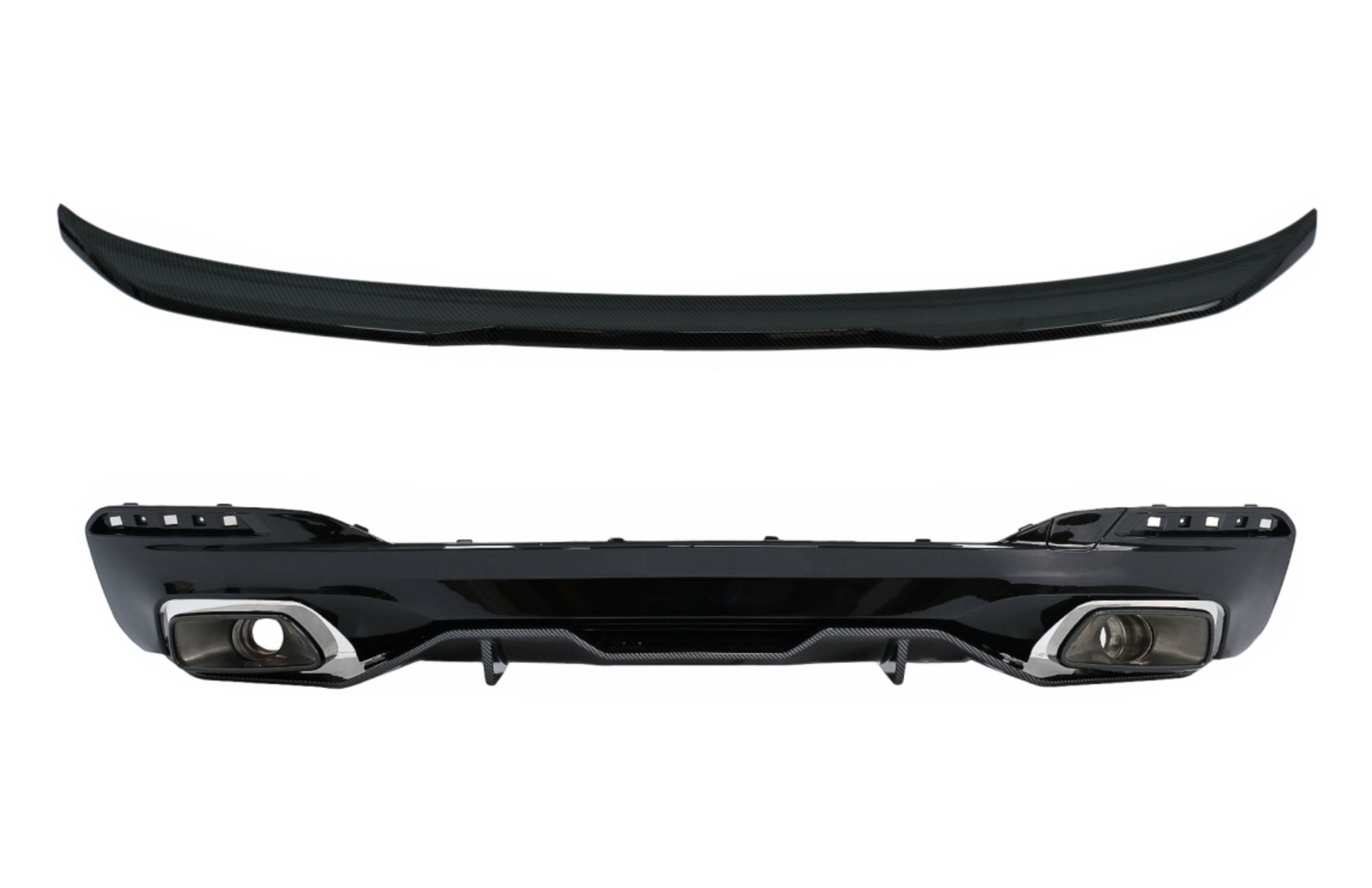 Diffusor Tipps Kofferraumspoiler für BMW 5 G30 16-19 540 M Performance Look Kohlenstoff CarPartsTuning