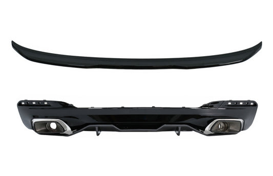 Diffusor Tipps Kofferraumspoiler für BMW 5 G30 16-19 540 M Performance Look Kohlenstoff CarPartsTuning