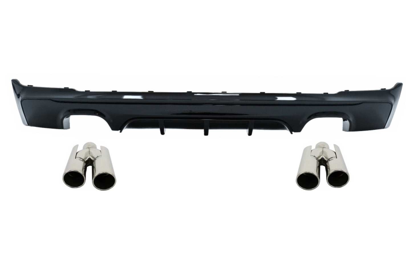 Heckschürzenspoiler Volant Diffusor Doppelauslass Mit Endschalldämpfer Passend Für BMW 2er F22 F23 (2013-) M Performance Design KITT