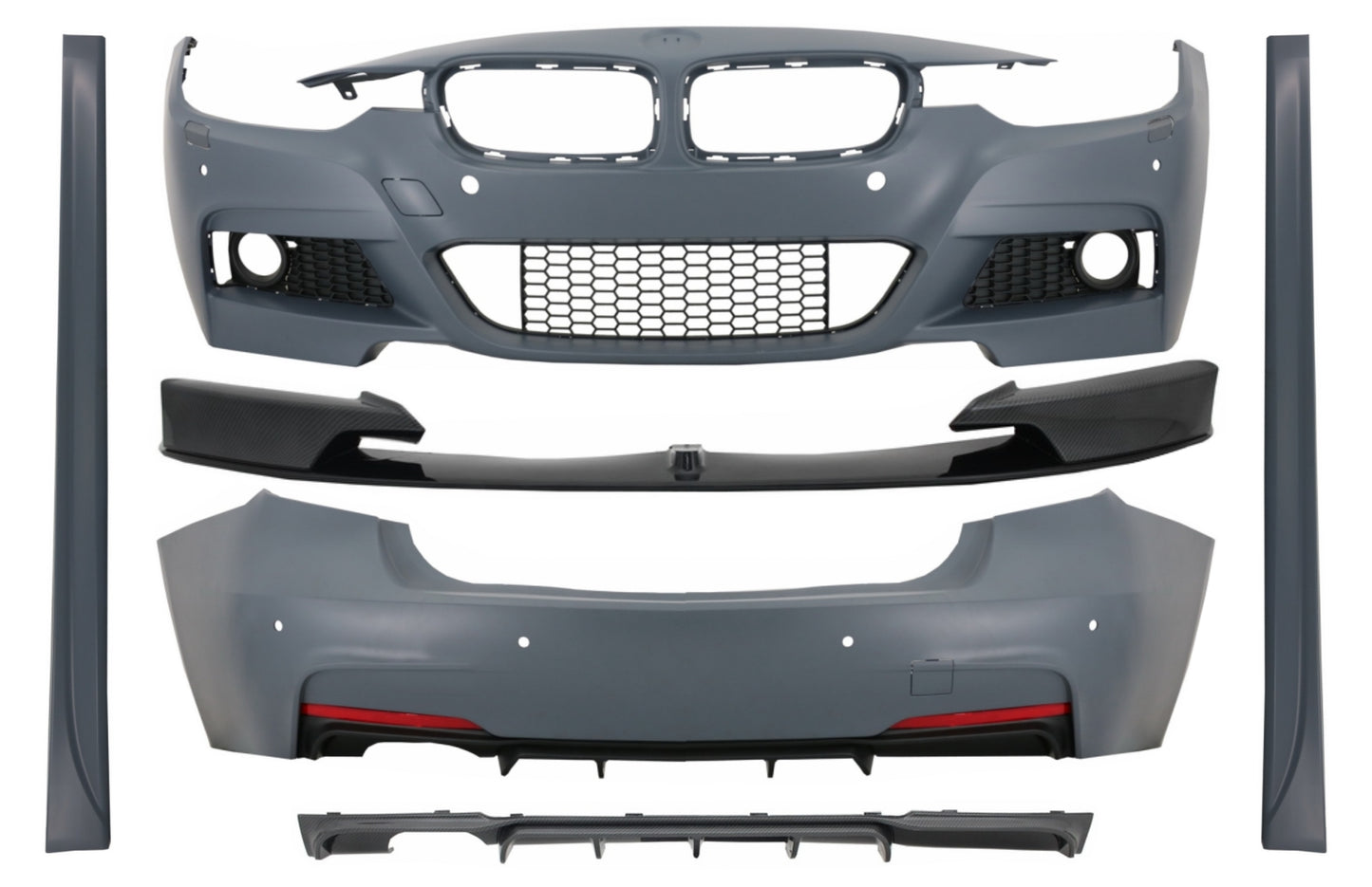 Bodykit Frontsplitter Diffusor für BMW 3 F30 11-19 M-Performance Look Kohlenstoff CarPartsTuning