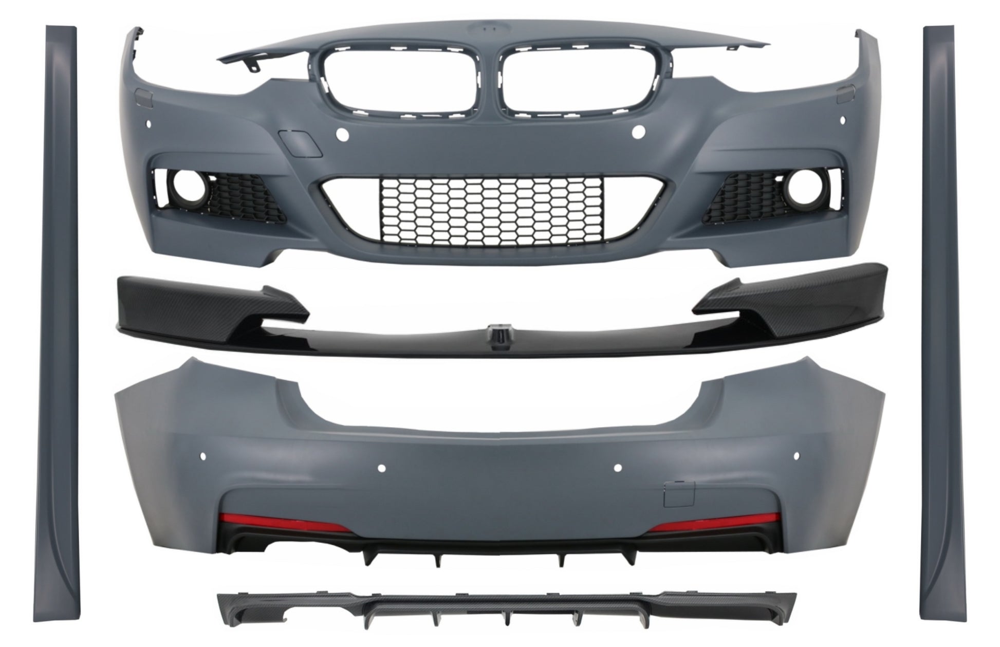 Bodykit Frontsplitter Diffusor für BMW 3 F30 11-19 M-Performance Look Kohlenstoff CarPartsTuning