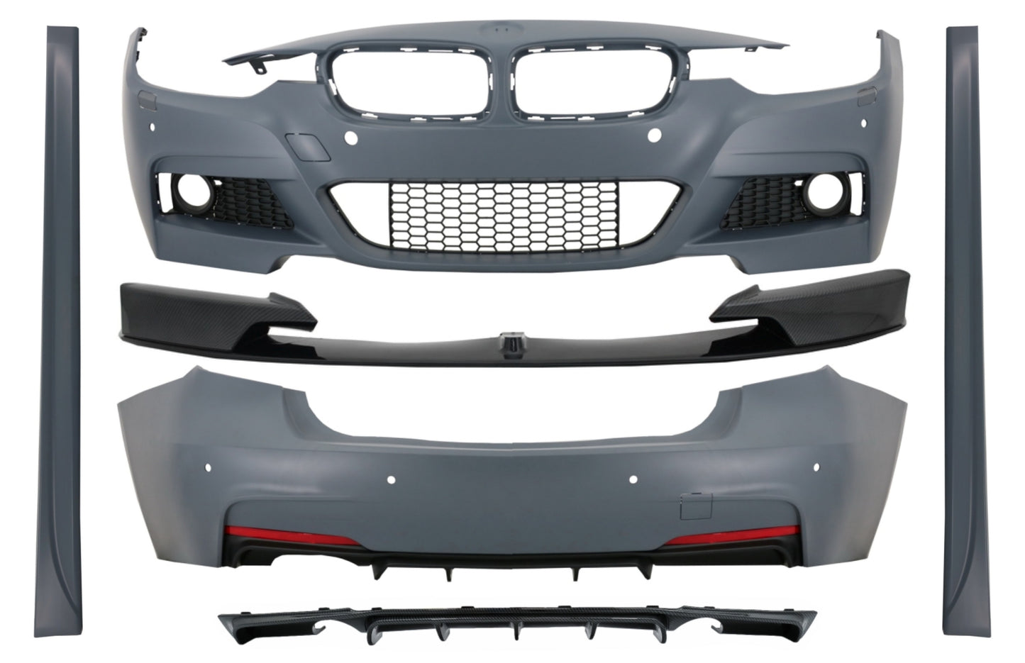 Bodykit Frontsplitter Diffusor Doppelt für BMW 3 F30 11-19 M-Performance Look CarPartsTuning