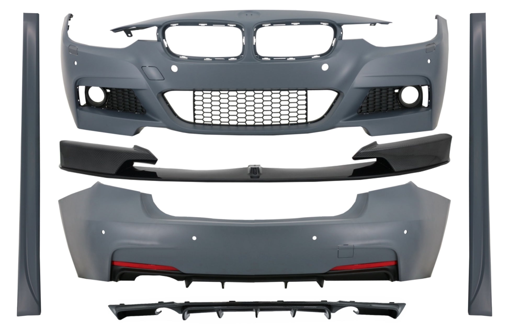 Bodykit Frontsplitter Diffusor Doppelt für BMW 3 F30 11-19 M-Performance Look CarPartsTuning