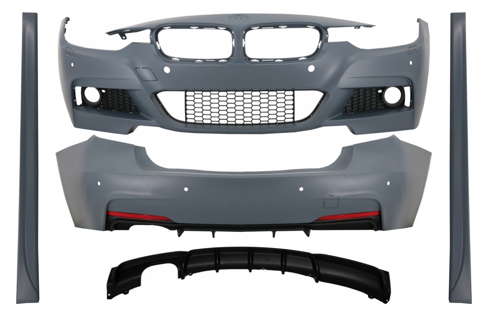 Bodykit Diffusor Links Auslauf für BMW 3er F30 2011-2019 M-Performance Look CarPartsTuning
