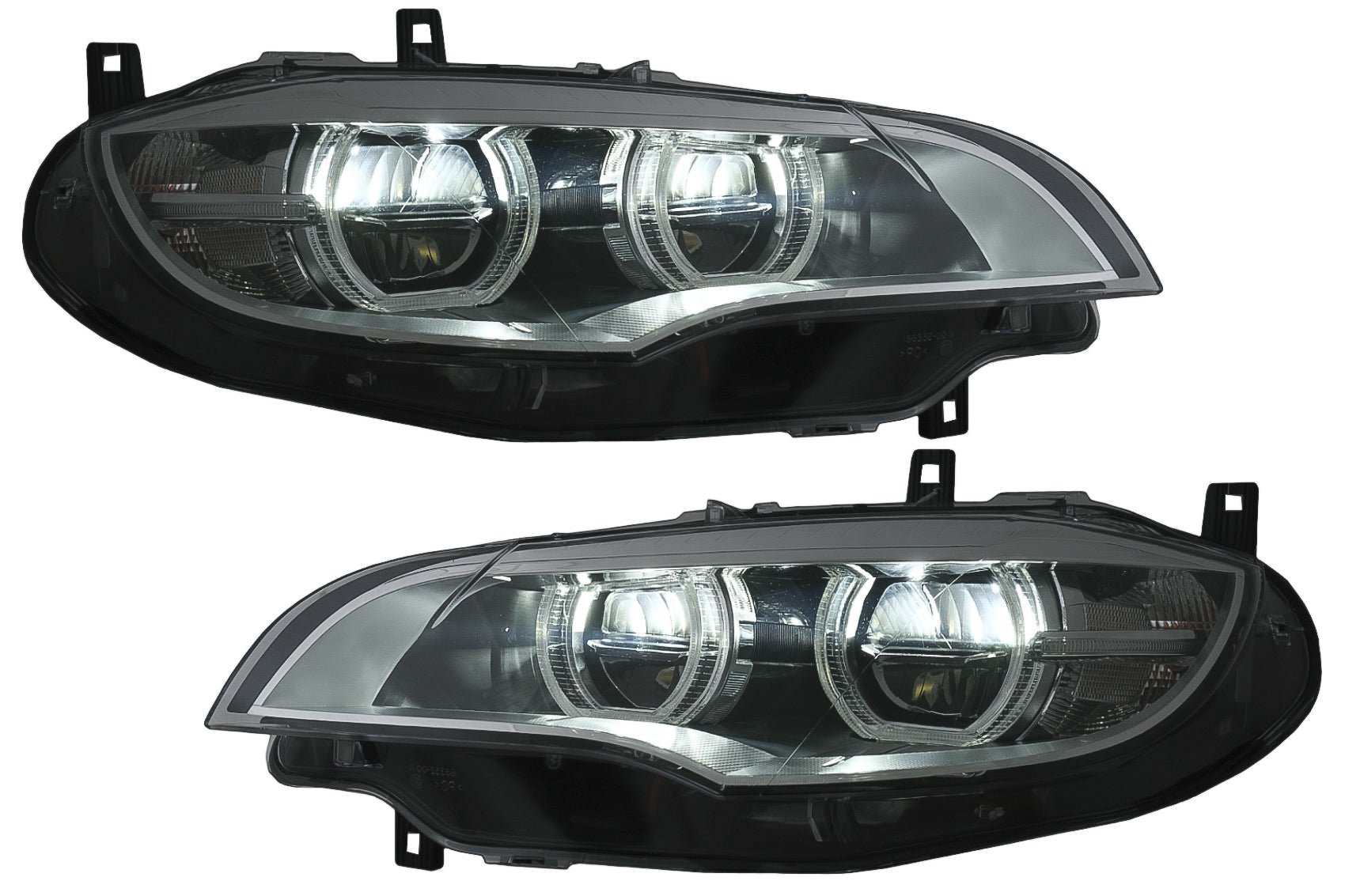 LED Scheinwerfer Xenon Angel Eyes 3D Dual Halo Felgen Geeignet Für BMW X6 E71 (2008-2012) KITT Lightning