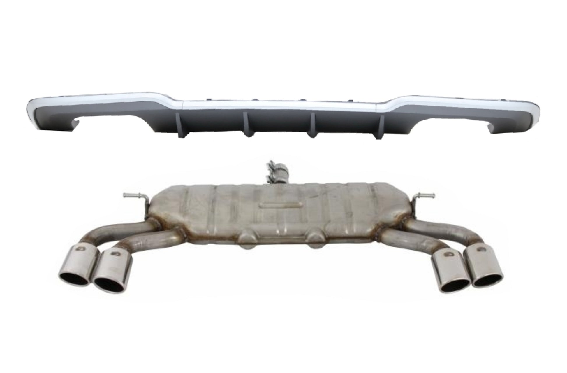 Diffusor Auspuff für Audi A3 8V Schrägheck Sportback 16-19 S-Line Stoßstange S3 Look CarPartsTuning