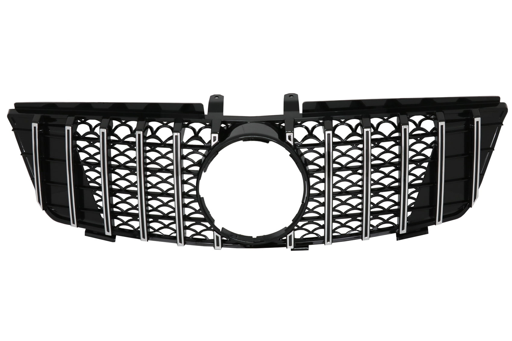 Kühlergrill Grill für Mercedes ML W164 05-08 GT-R Panamericana Look Schwarz Chrom Carpartstuning Austria