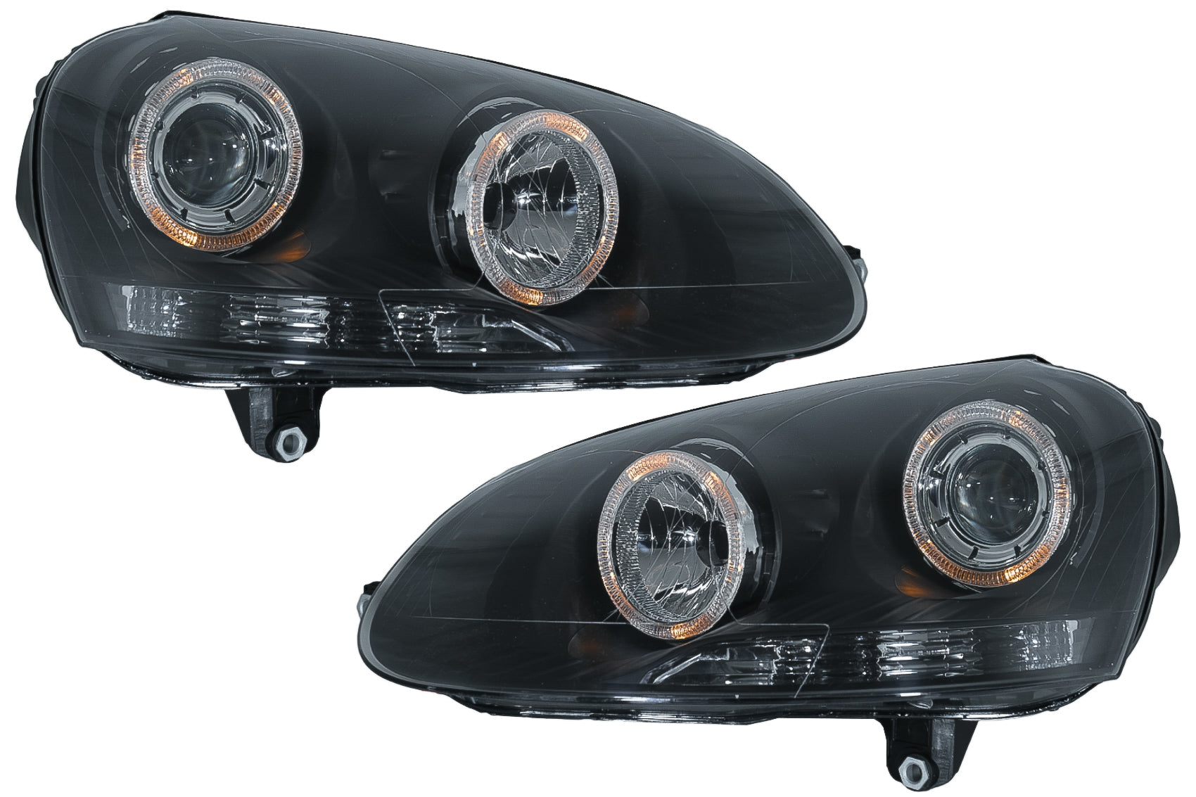 Scheinwerfer Angel Eyes Dual Halo Felgen für VW Golf 5 V 2003-2007 LHD oder RHD Schwarz CarPartsTuning