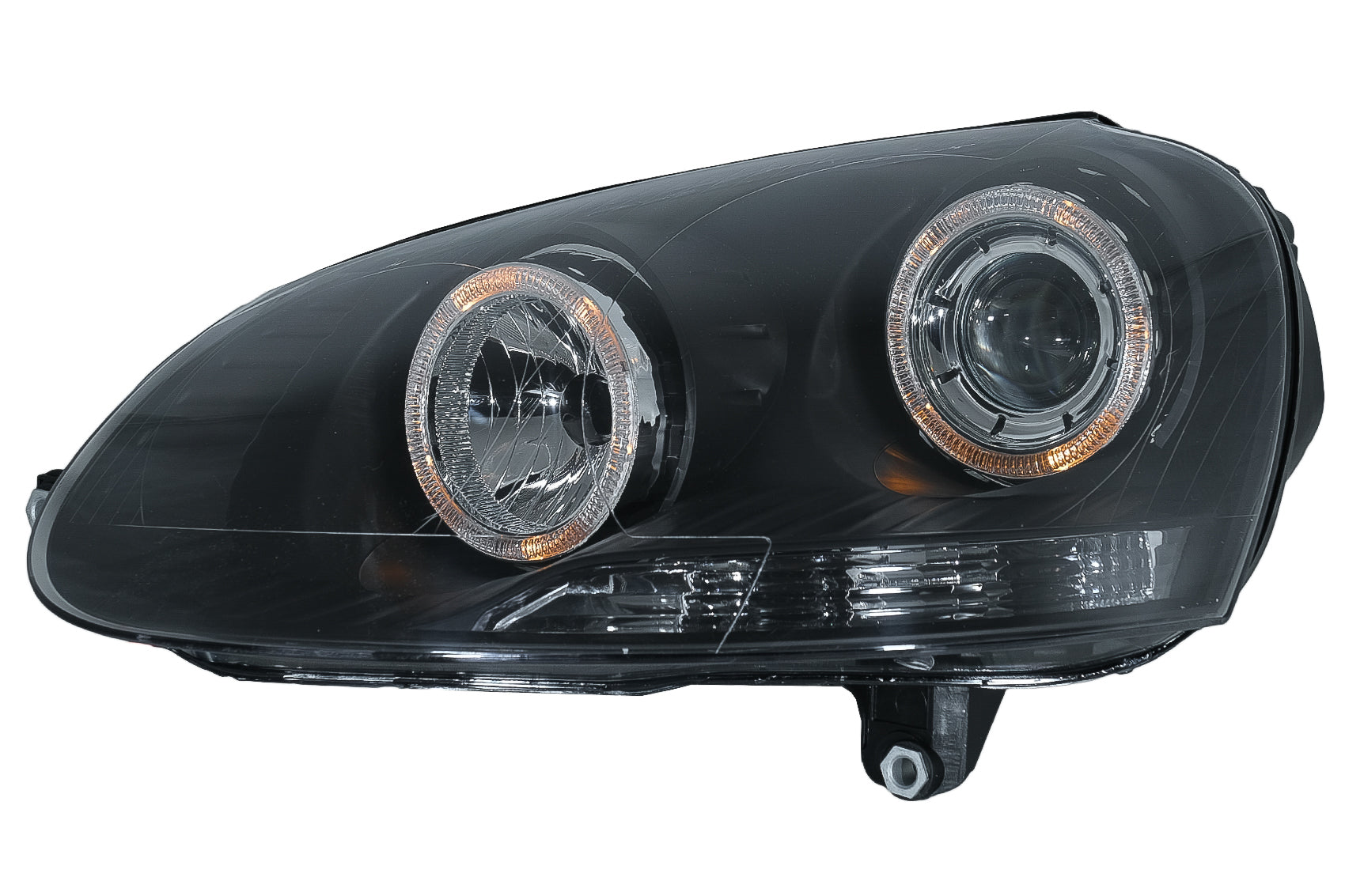 Scheinwerfer Angel Eyes Dual Halo Felgen für VW Golf 5 V 2003-2007 LHD oder RHD Schwarz CarPartsTuning