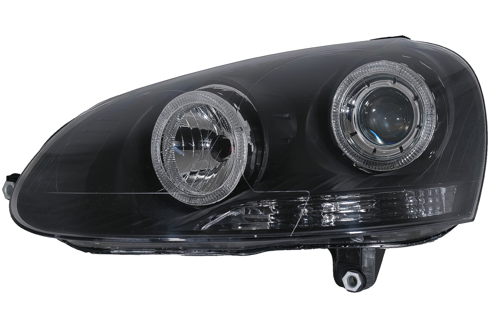 Scheinwerfer Angel Eyes Dual Halo Felgen für VW Golf 5 V 2003-2007 LHD oder RHD Schwarz CarPartsTuning