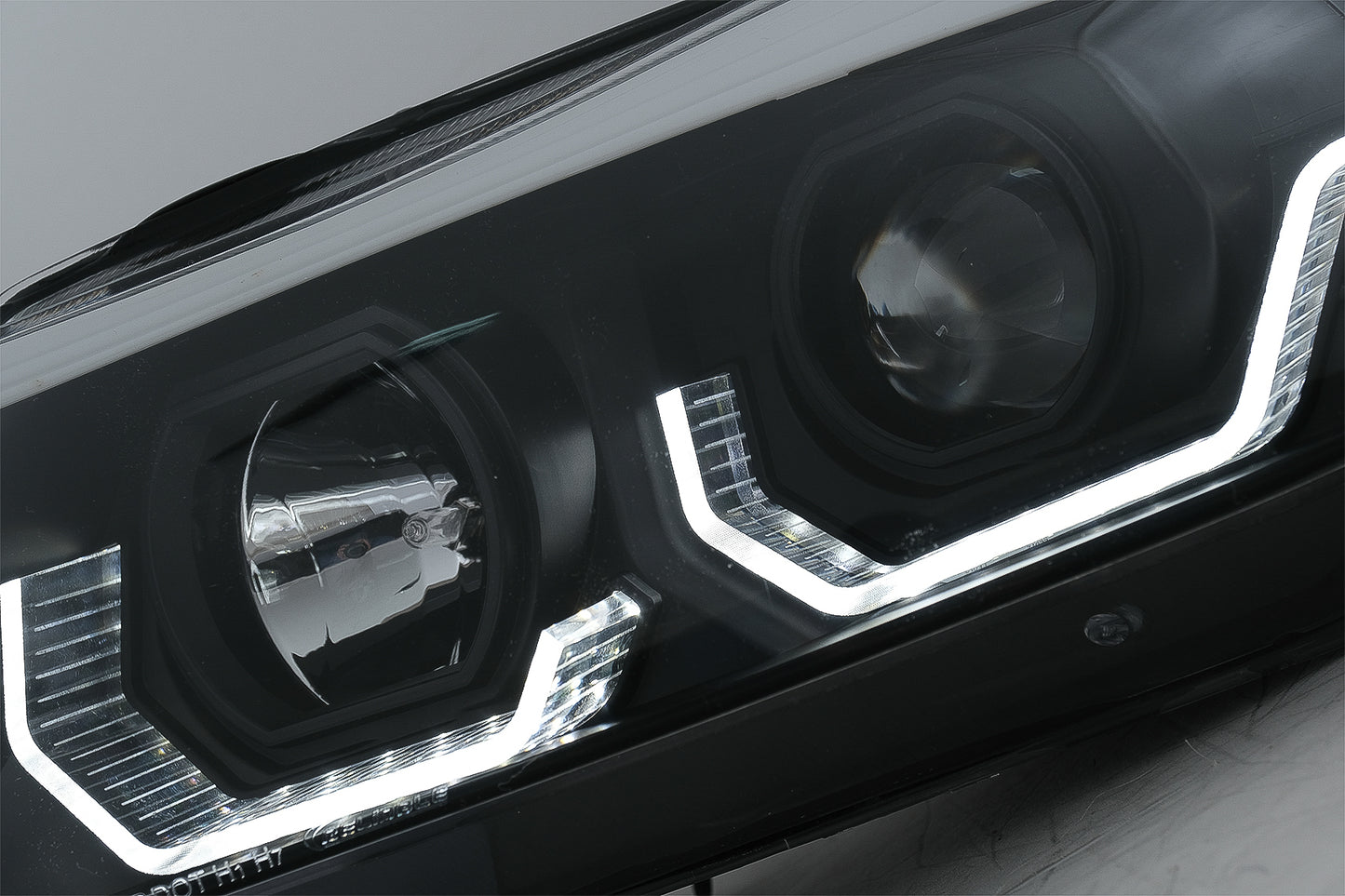 3D LED Angel Eyes Scheinwerfer Passend Für BMW 3er E90 Limousine E91 Touring (03.2005-08.2008) LHD Schwarz KITT