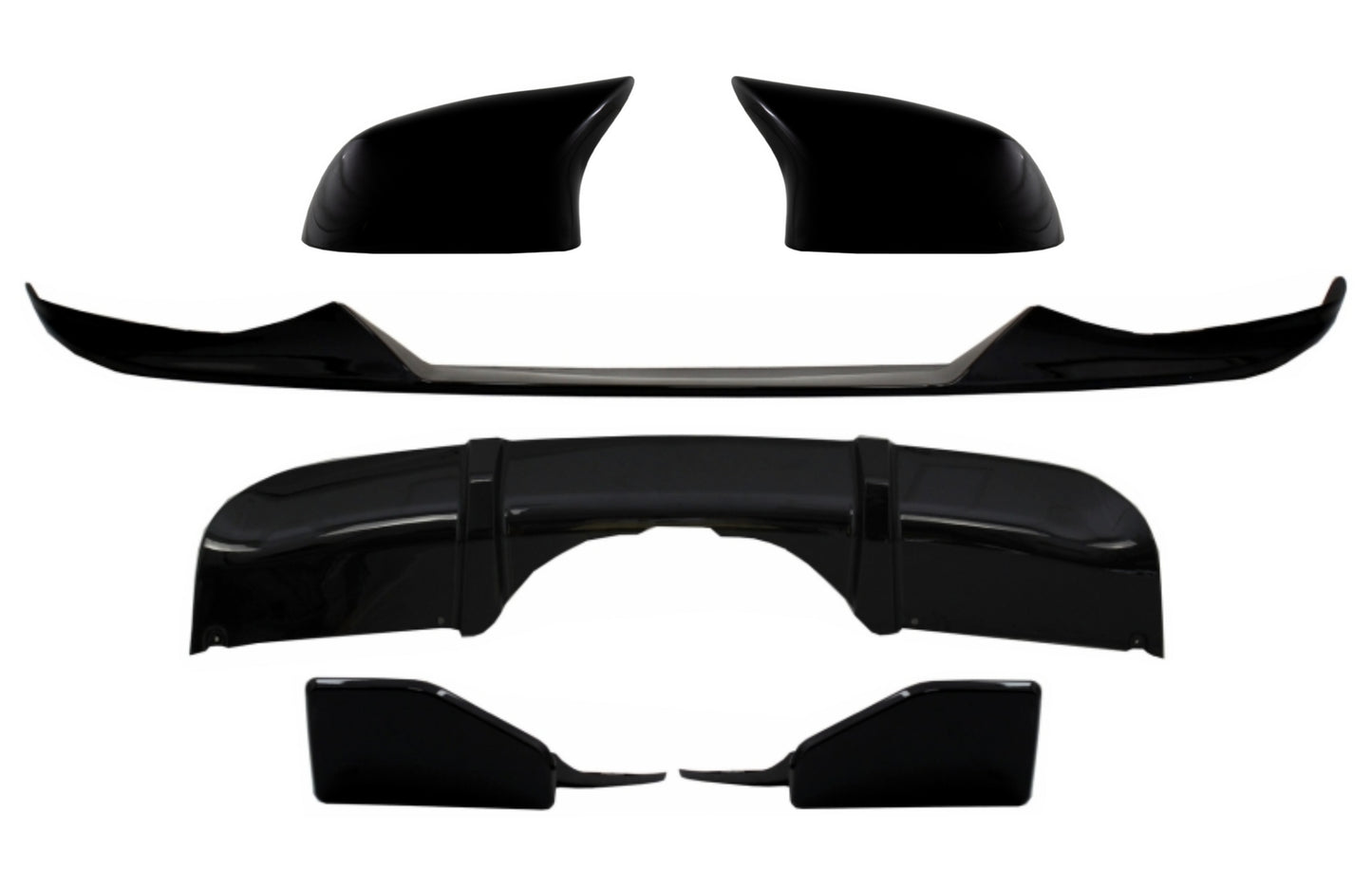 Vorderlippe Diffusor Spiegelabdeckungen für BMW X5 F15 14-18 Aero M Look Glänzend schwarz CarPartsTuning