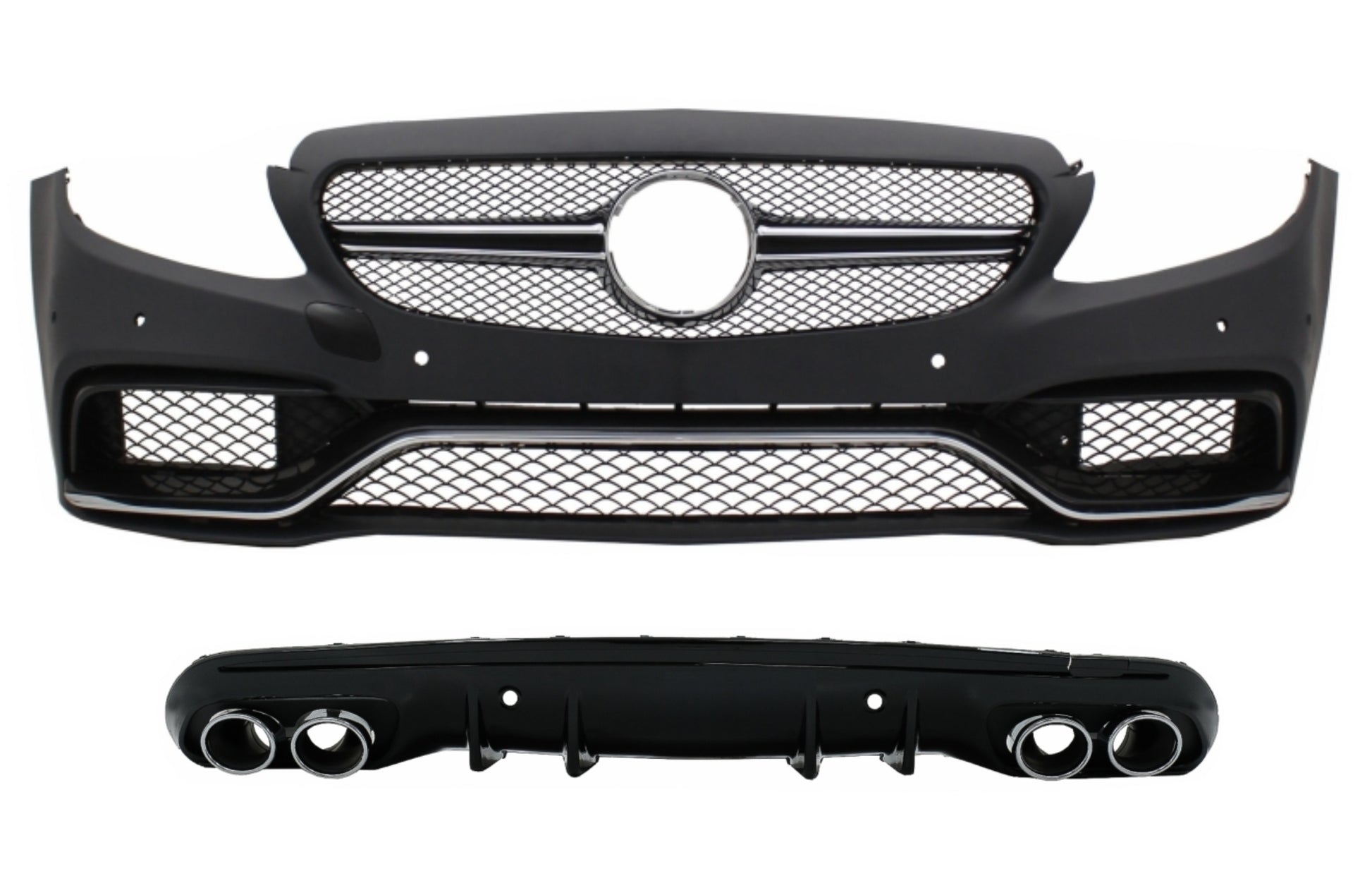 Frontstoßstange Diffusor Tipps für MERCEDES C-Klasse W205 S205 14-20 C63 Look Gitter CarPartsTuning
