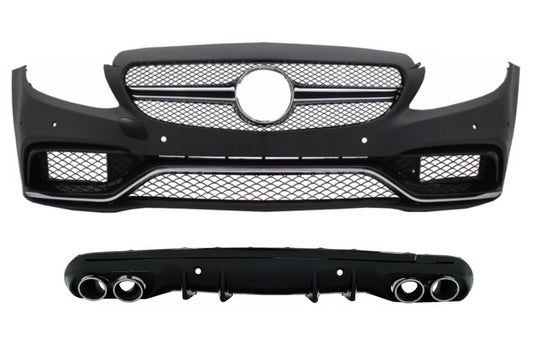 Frontstoßstange Diffusor Tipps für MERCEDES C-Klasse W205 S205 14-20 C63 Look Gitter CarPartsTuning