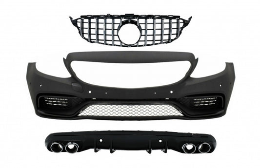 Stoßstange Gitter Ohne Kamera Diffusor Tipps für MERCEDES C W205 S205 14-18 C63 Look CarPartsTuning