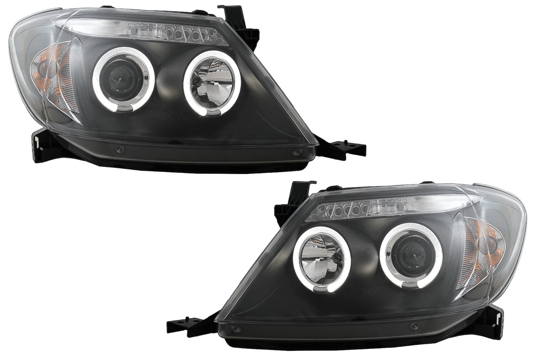 Angel Eyes Scheinwerfer Dual Halo Felgen für Toyota Hilux 2005-2011 Schwarz CarPartsTuning