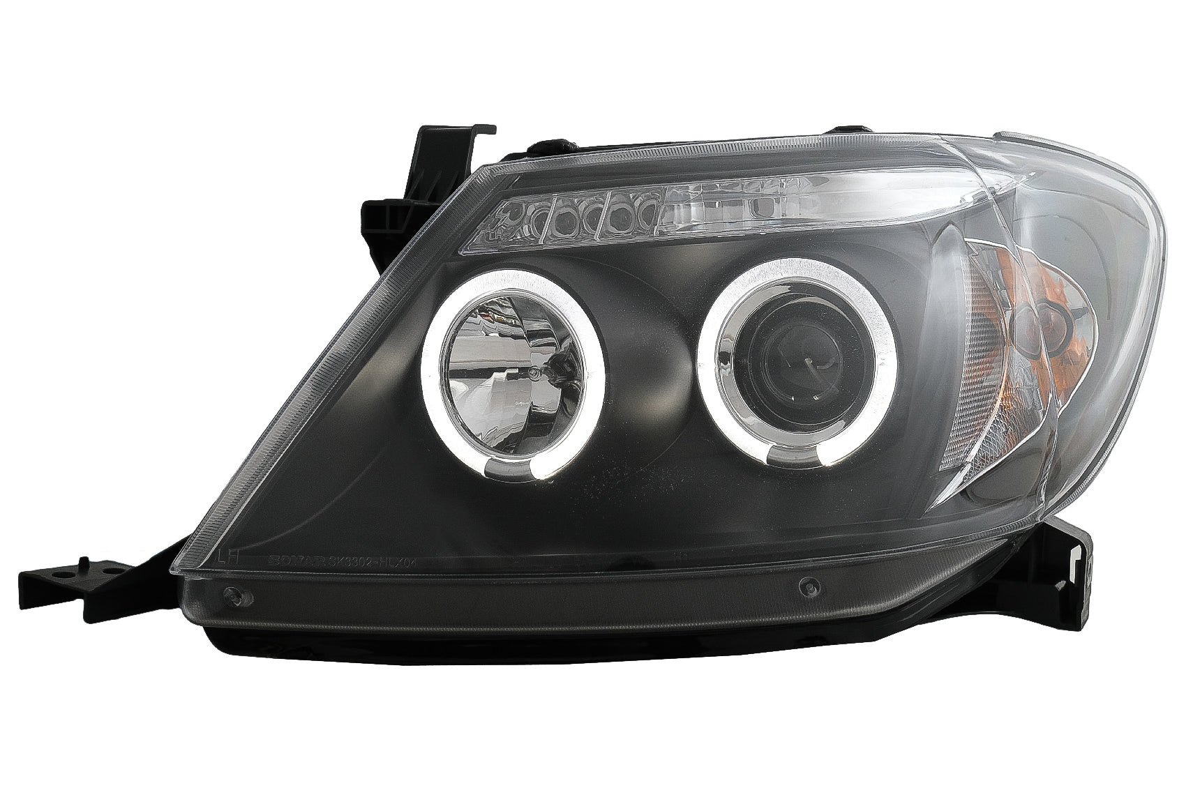 Angel Eyes Scheinwerfer Dual Halo Felgen für Toyota Hilux 2005-2011 Schwarz CarPartsTuning