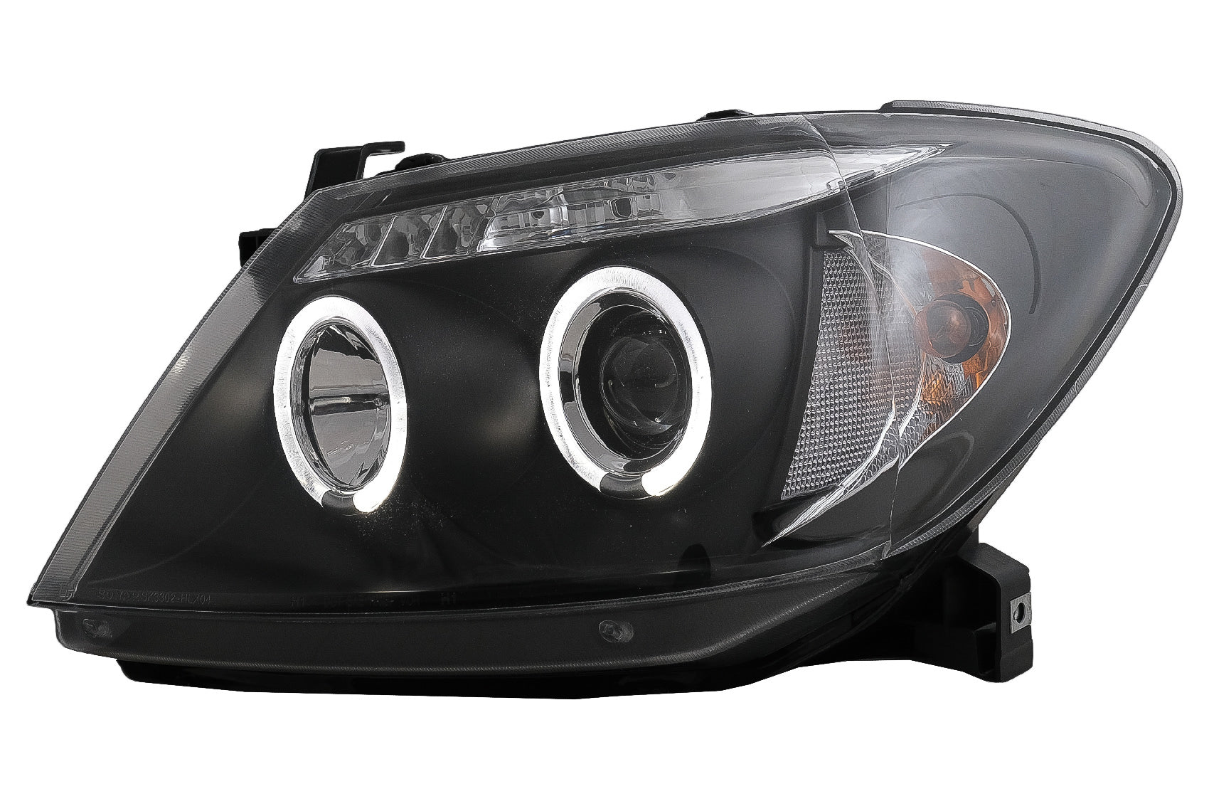 Angel Eyes Scheinwerfer Dual Halo Felgen für Toyota Hilux 2005-2011 Schwarz CarPartsTuning