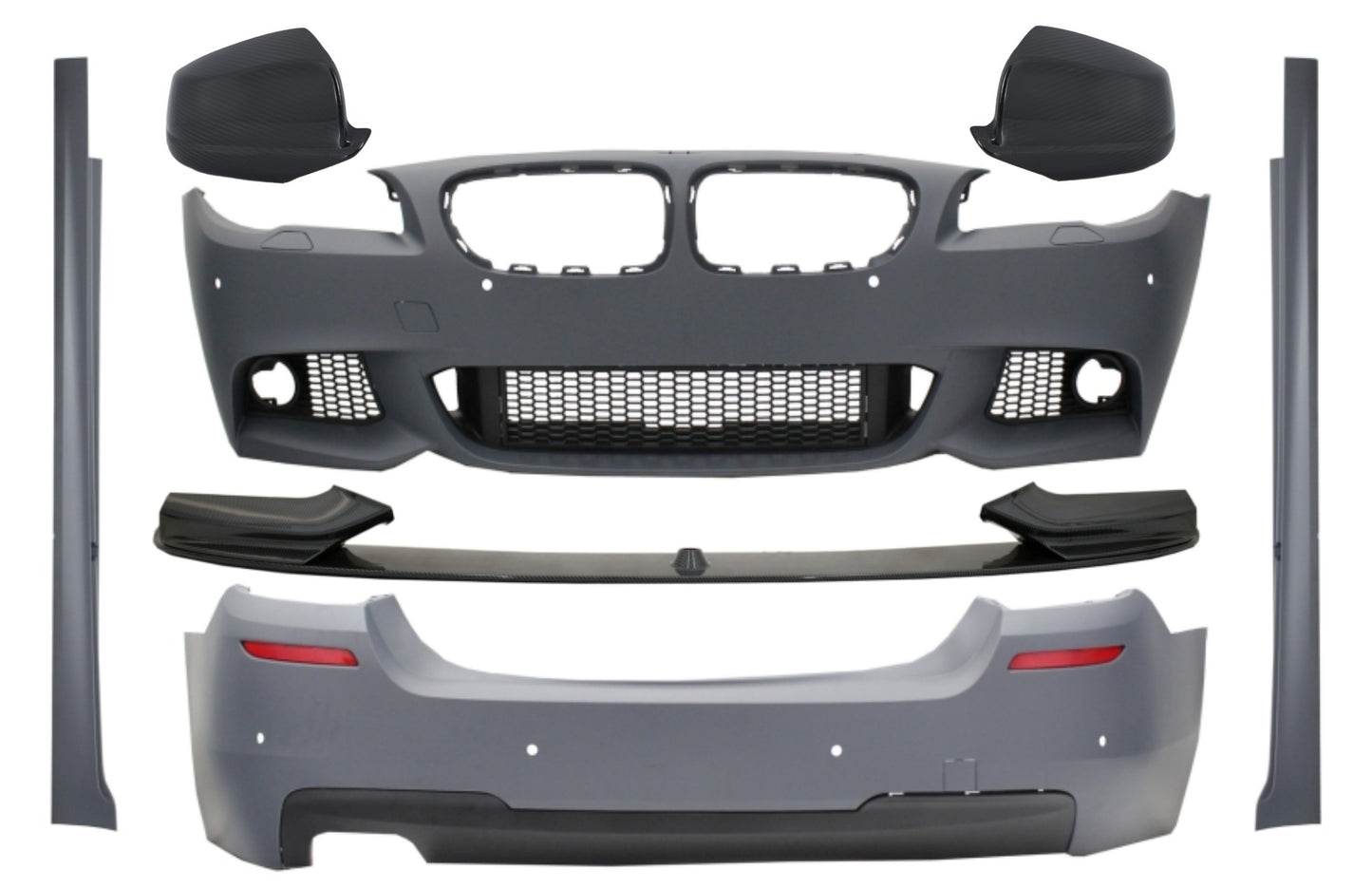Bodykit Spoiler Lippe Spiegel Abdeckungen Kohlenstoff für BMW 5 F10 Non LCI 11-14 M Look CarPartsTuning