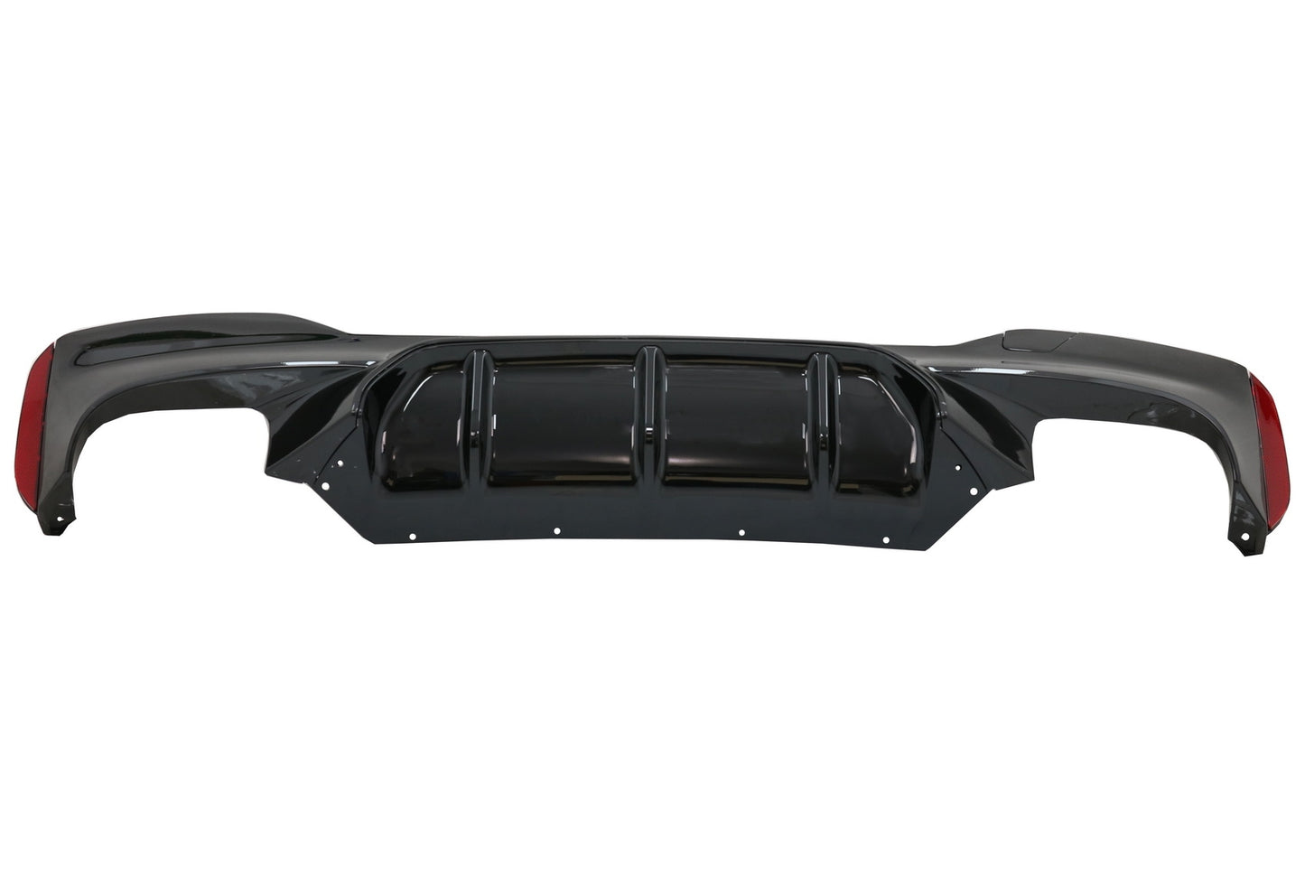 Heckschürze Diffusor Klavier Schwarz Mit Auspuffendrohren Schwarz Passend Für BMW 5er G30 G31 Limousine Touring (2017-2020) M5 Design KITT