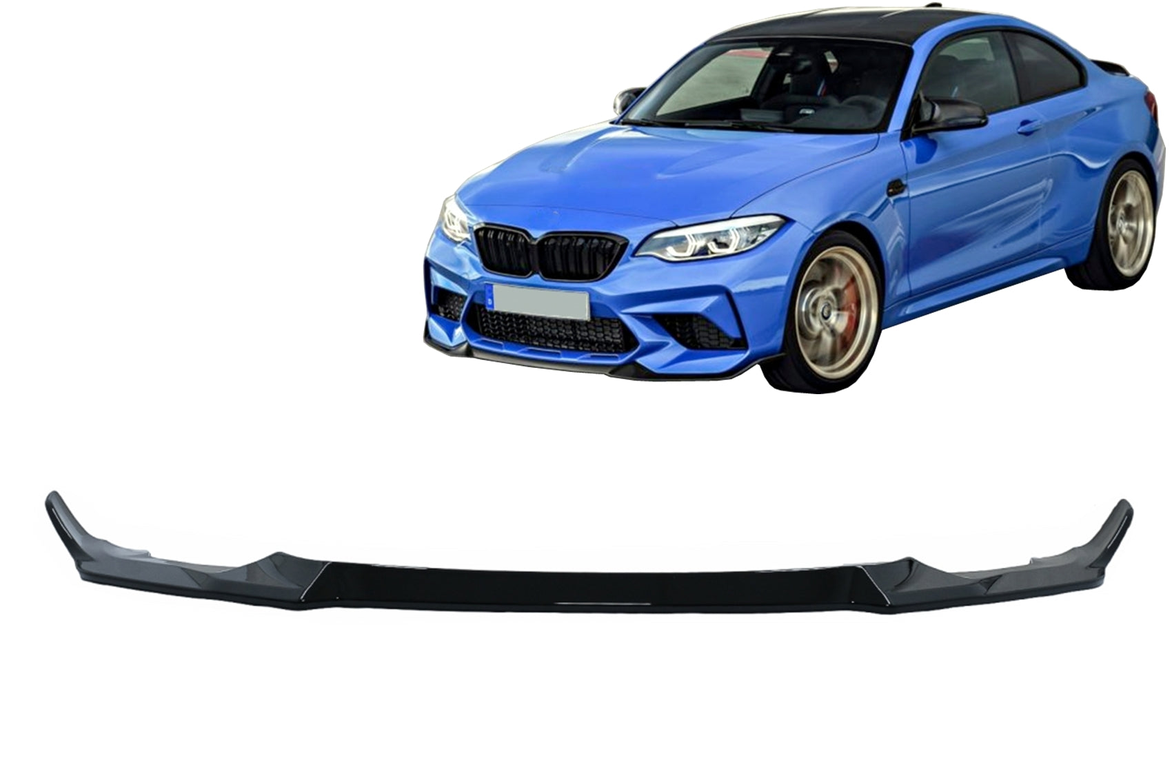 Frontstoßstange Spoilerlippe für BMW 2er F87 M2 2016-2020 Glänzend schwarz CarPartsTuning