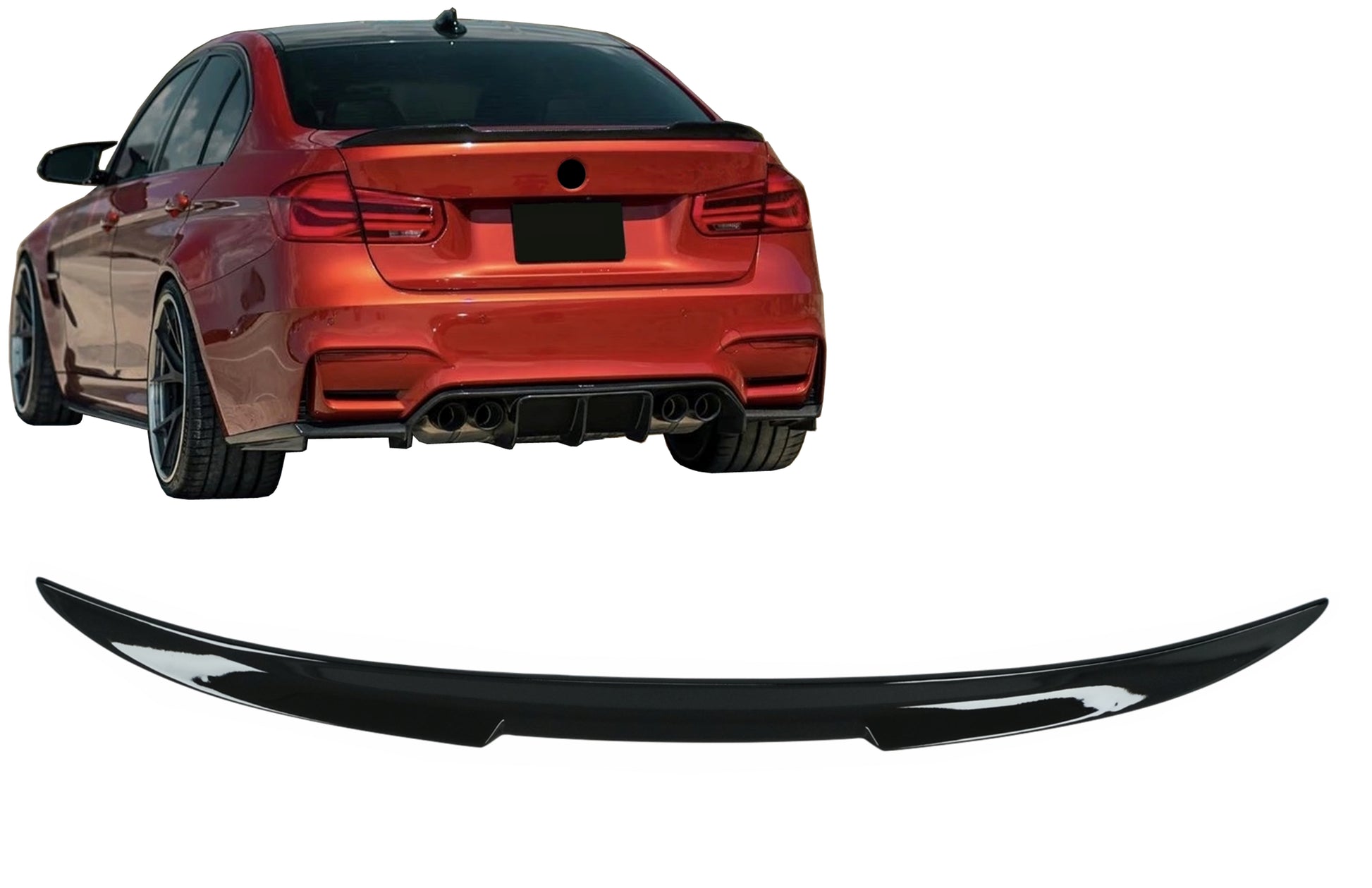 Heckspoiler Passend Für BMW 3er F30 F80 M3 Limousine (2011-2019) Piano Black KITT