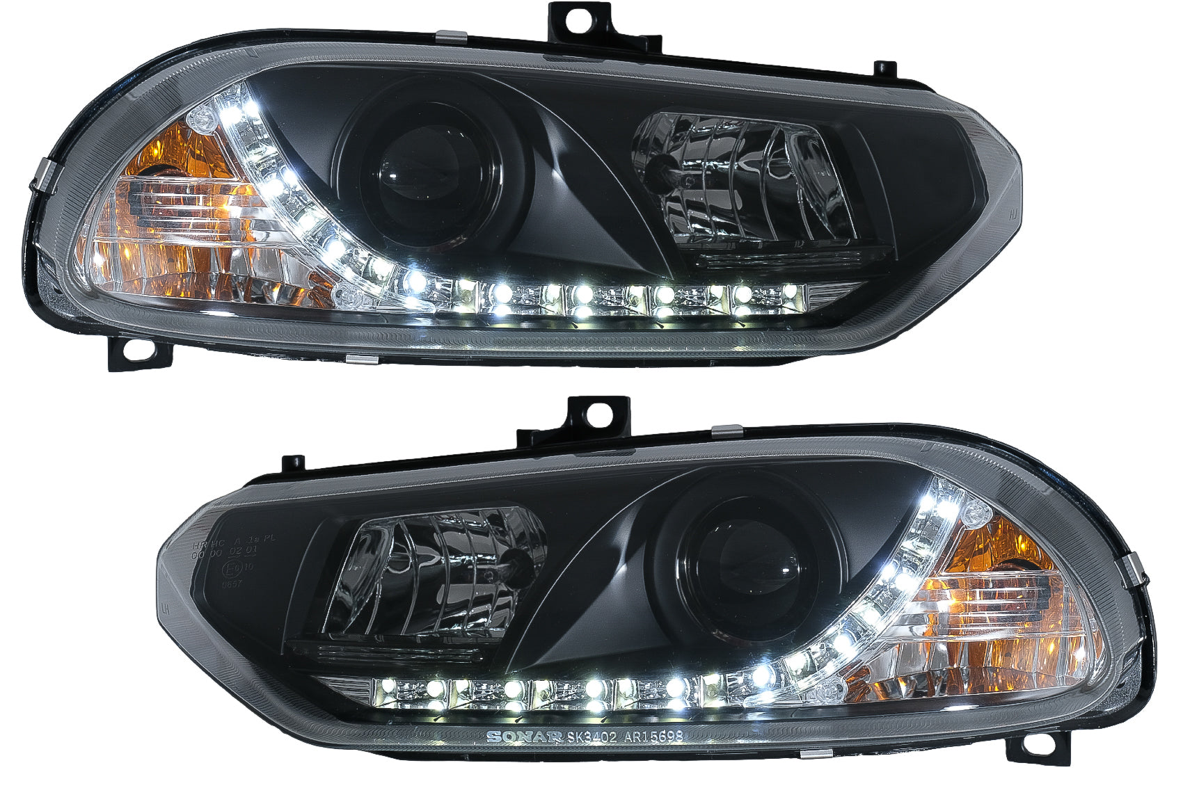 LED Scheinwerfer für Alfa Romeo 156 10.1997-06.2003 Tageslicht Schwarz CarPartsTuning