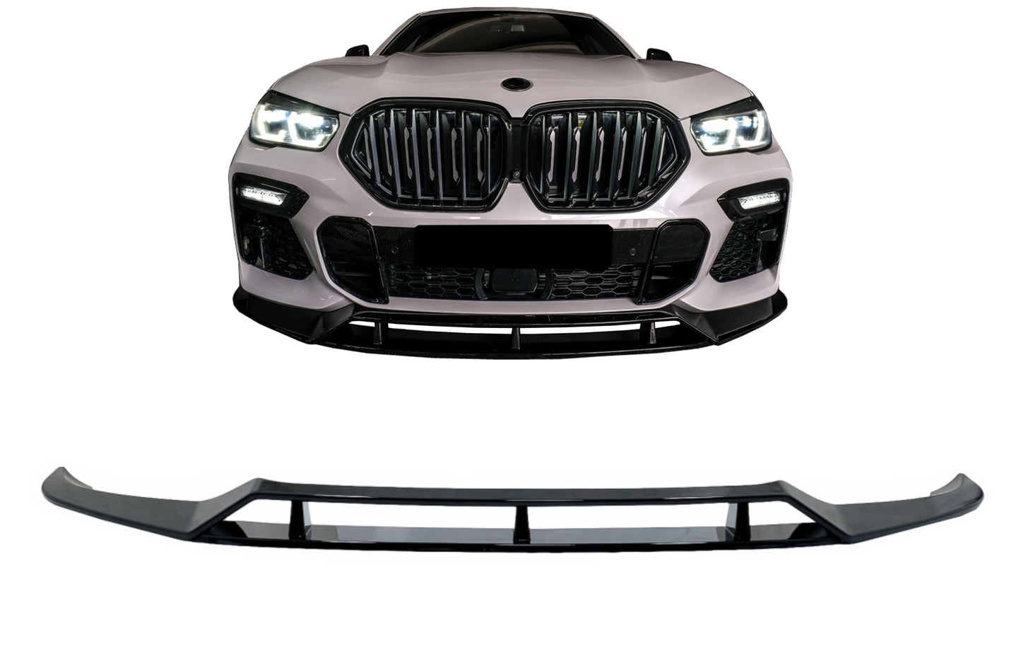 Frontspoilerlippe Passend Für BMW X6 G06 X6M (2019) Piano Black KITT