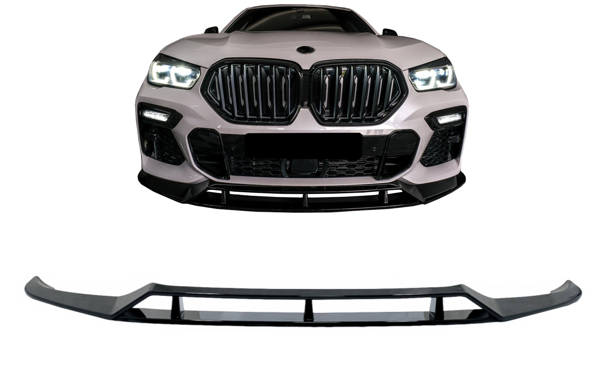 Frontspoilerlippe Passend Für BMW X6 G06 X6M (2019) Piano Black KITT